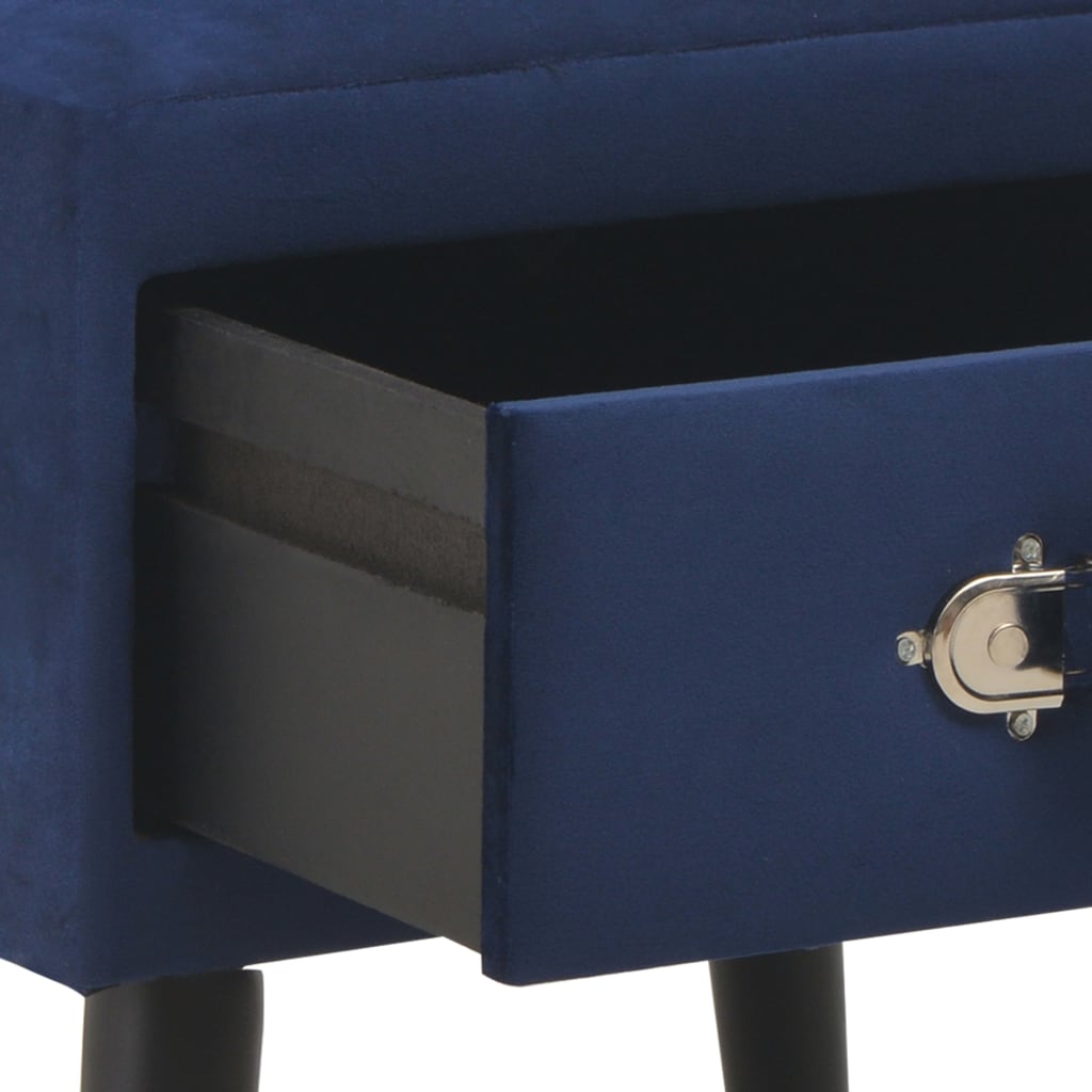 Bedside tables 2 pcs. Blue 40 x 35 x 40 cm velvet