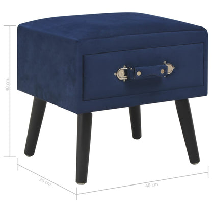 Bedside tables 2 pcs. Blue 40 x 35 x 40 cm velvet