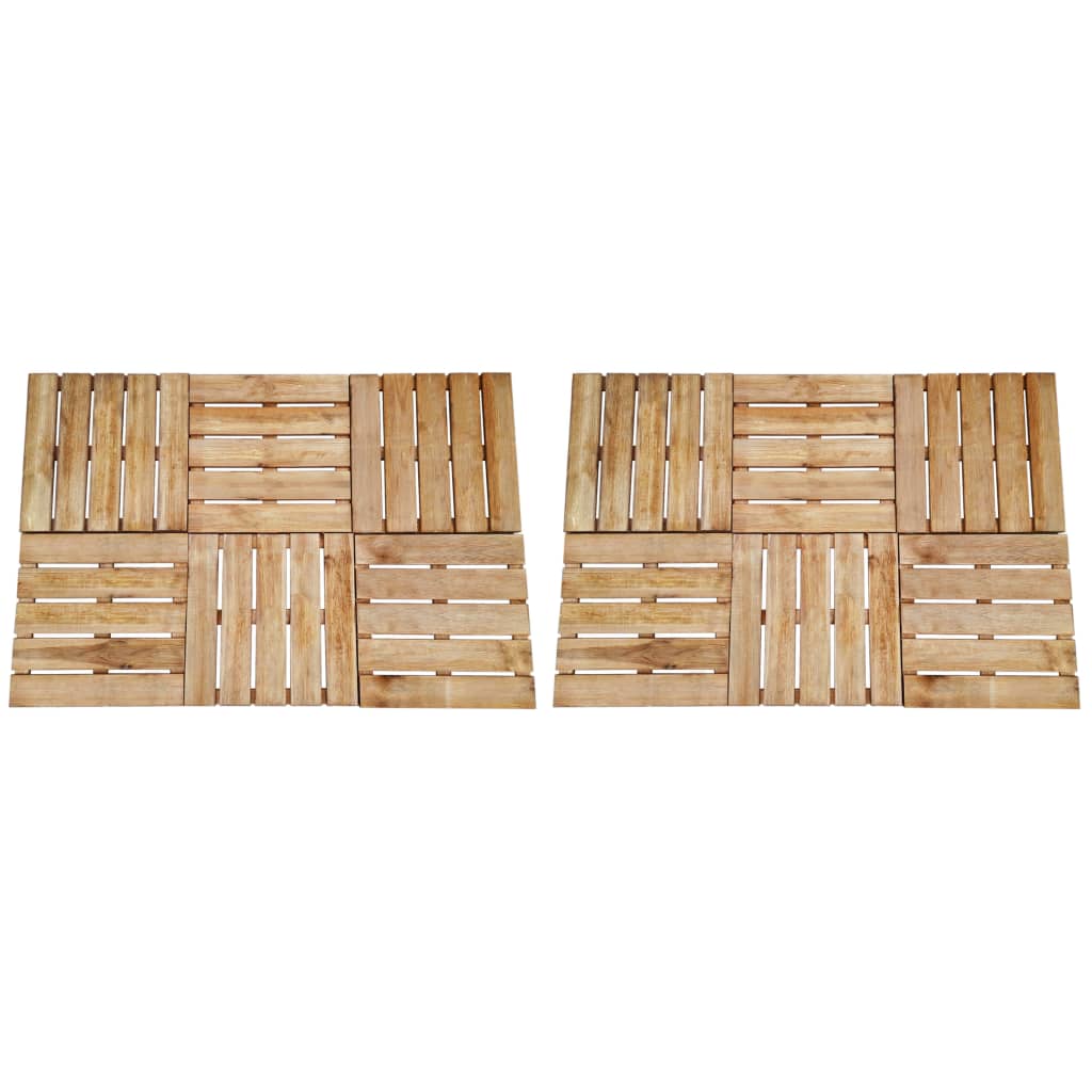 Terrassenfliesen 12 Stk. 50×50 cm Holz Braun