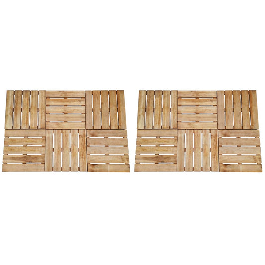 Terrassenfliesen 12 Stk. 50×50 cm Holz Braun