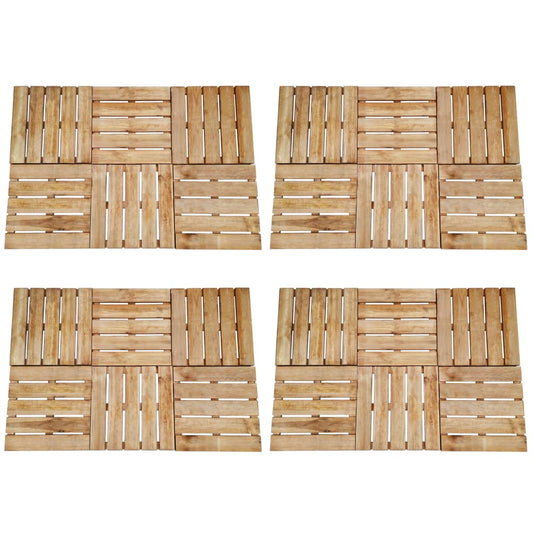 Terrassenfliesen 24 Stk. 50×50 cm Holz Braun