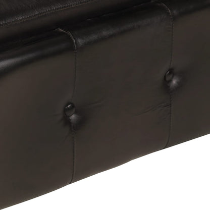 Chesterfield sofa 2-seater black genuine leather