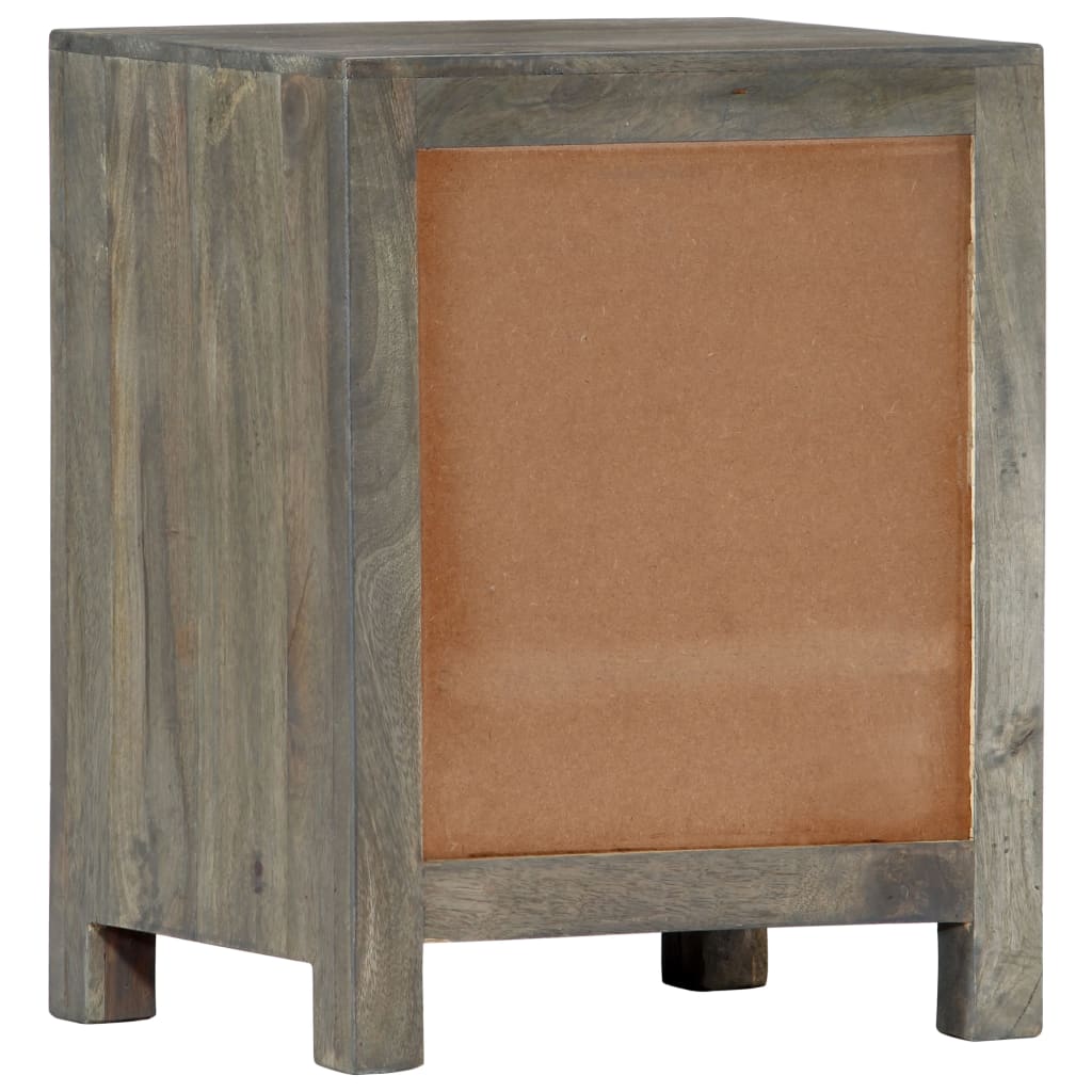 Bedside table grey 40x30x50 cm solid mango wood