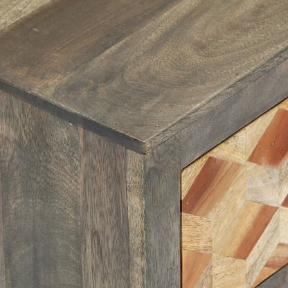 Bedside table grey 40x30x50 cm solid mango wood