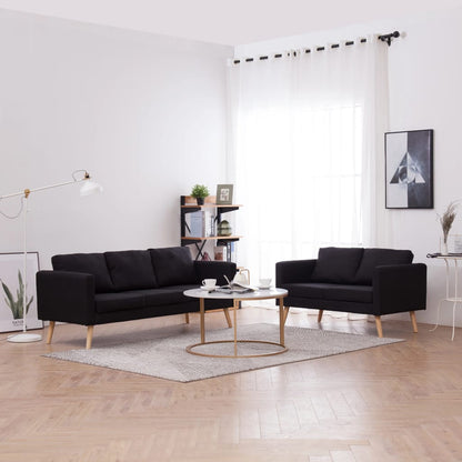 2-piece sofa set fabric black