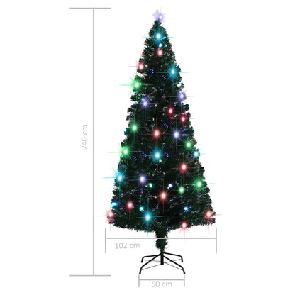 Weihnachtsbaum mit Beleuchtung und Ständer 210 cm Glasfaser