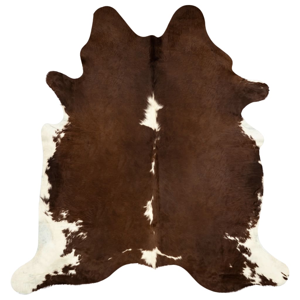 Carpet Genuine Cowhide Brown and White 150x170 cm