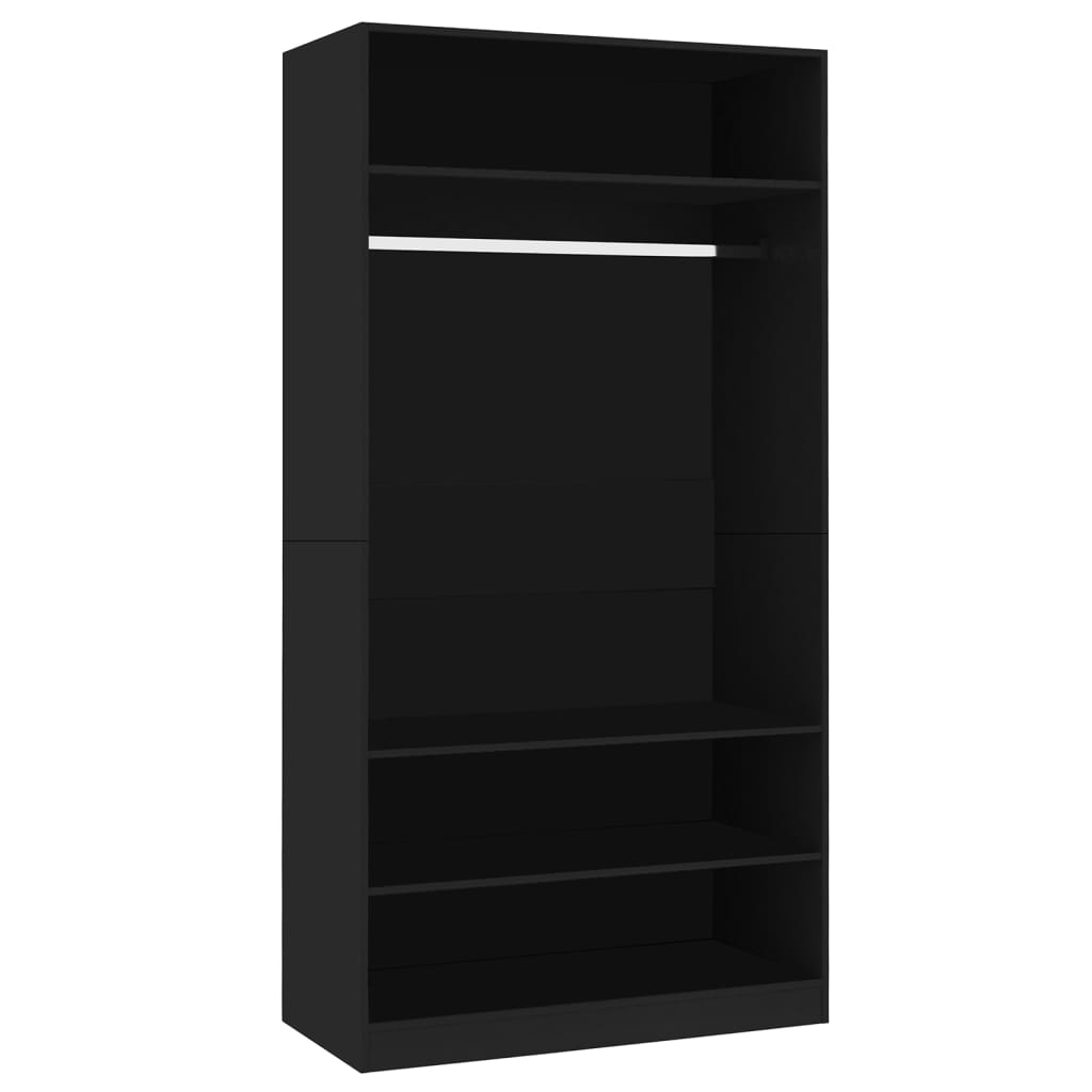 Wardrobe Black 100x50x200 cm wood material