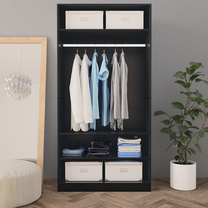 Wardrobe Black 100x50x200 cm wood material