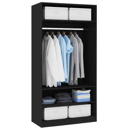 Wardrobe Black 100x50x200 cm wood material