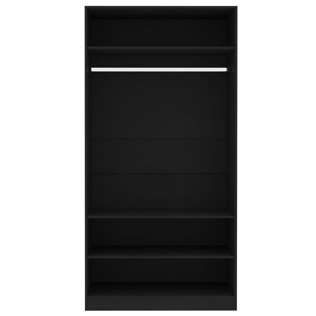 Wardrobe Black 100x50x200 cm wood material