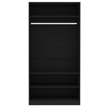 Wardrobe Black 100x50x200 cm wood material