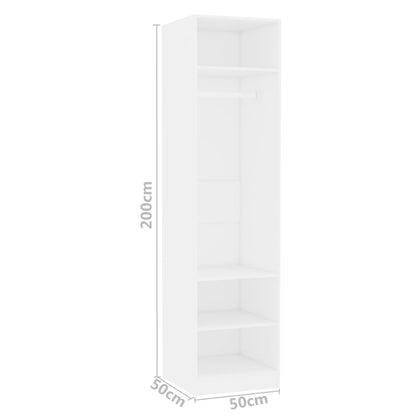 Wardrobe white 50x50x200 cm wood material