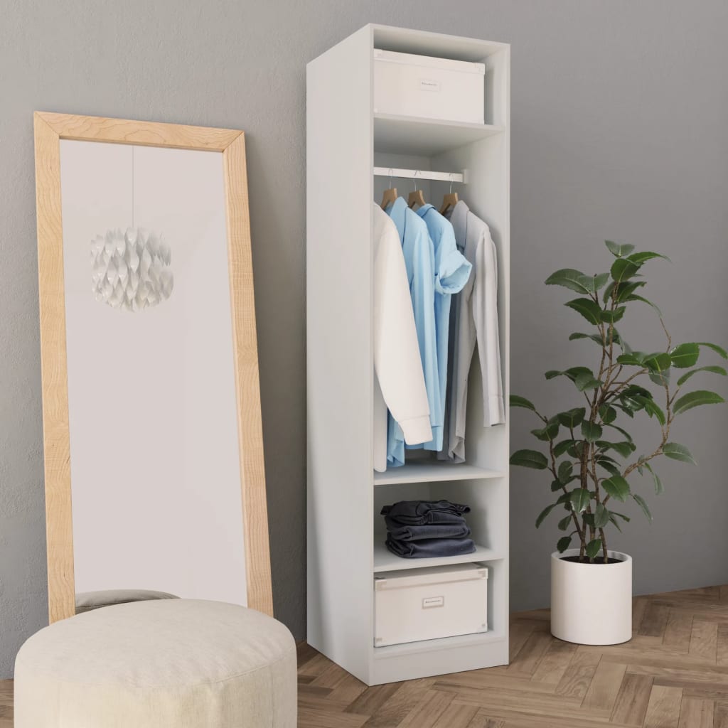 Wardrobe white 50x50x200 cm wood material