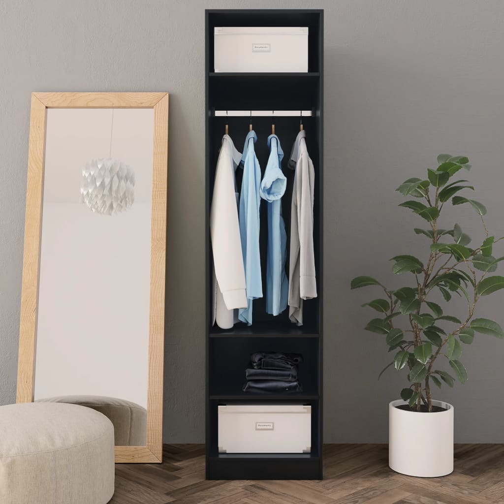 Wardrobe Black 50x50x200 cm wood material