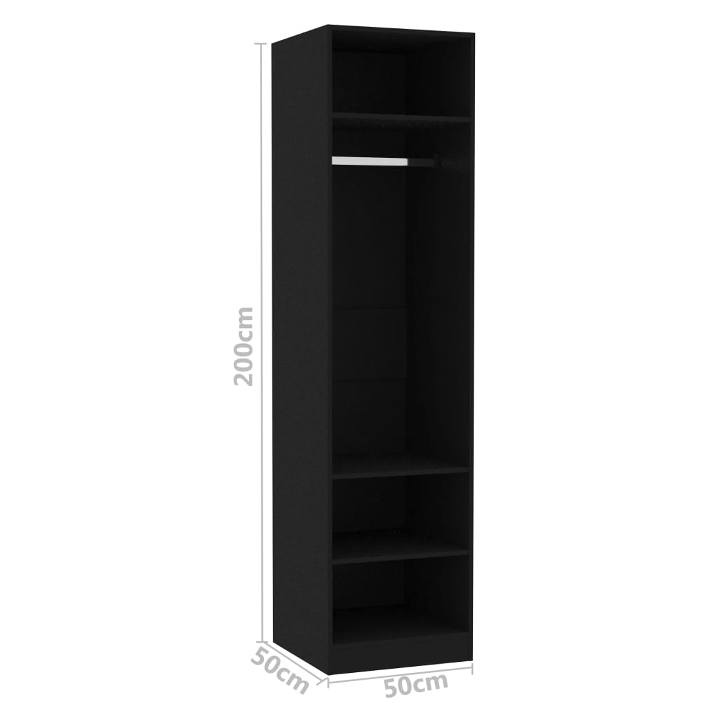 Wardrobe Black 50x50x200 cm wood material