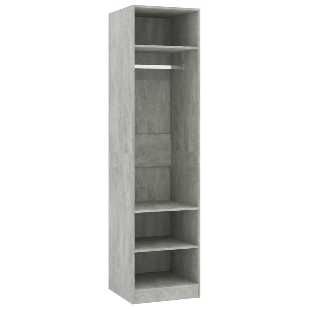 Wardrobe concrete grey 50x50x200 cm wood material