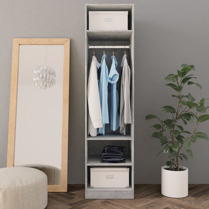 Wardrobe concrete grey 50x50x200 cm wood material