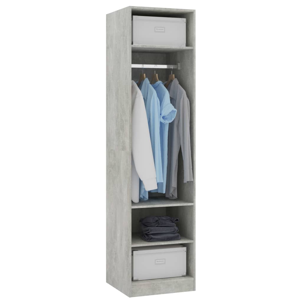 Wardrobe concrete grey 50x50x200 cm wood material