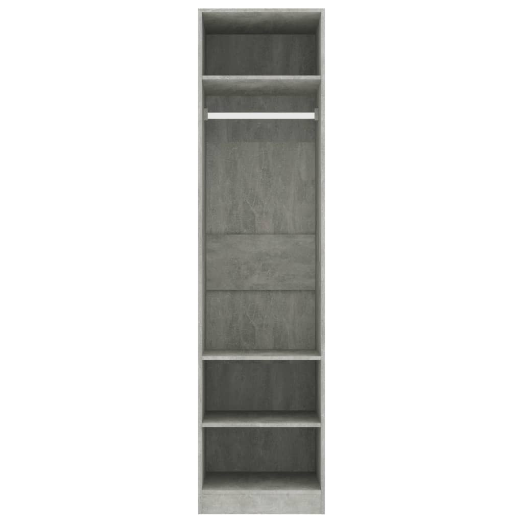 Wardrobe concrete grey 50x50x200 cm wood material