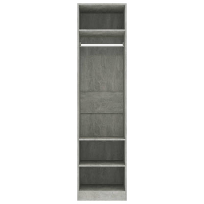 Wardrobe concrete grey 50x50x200 cm wood material