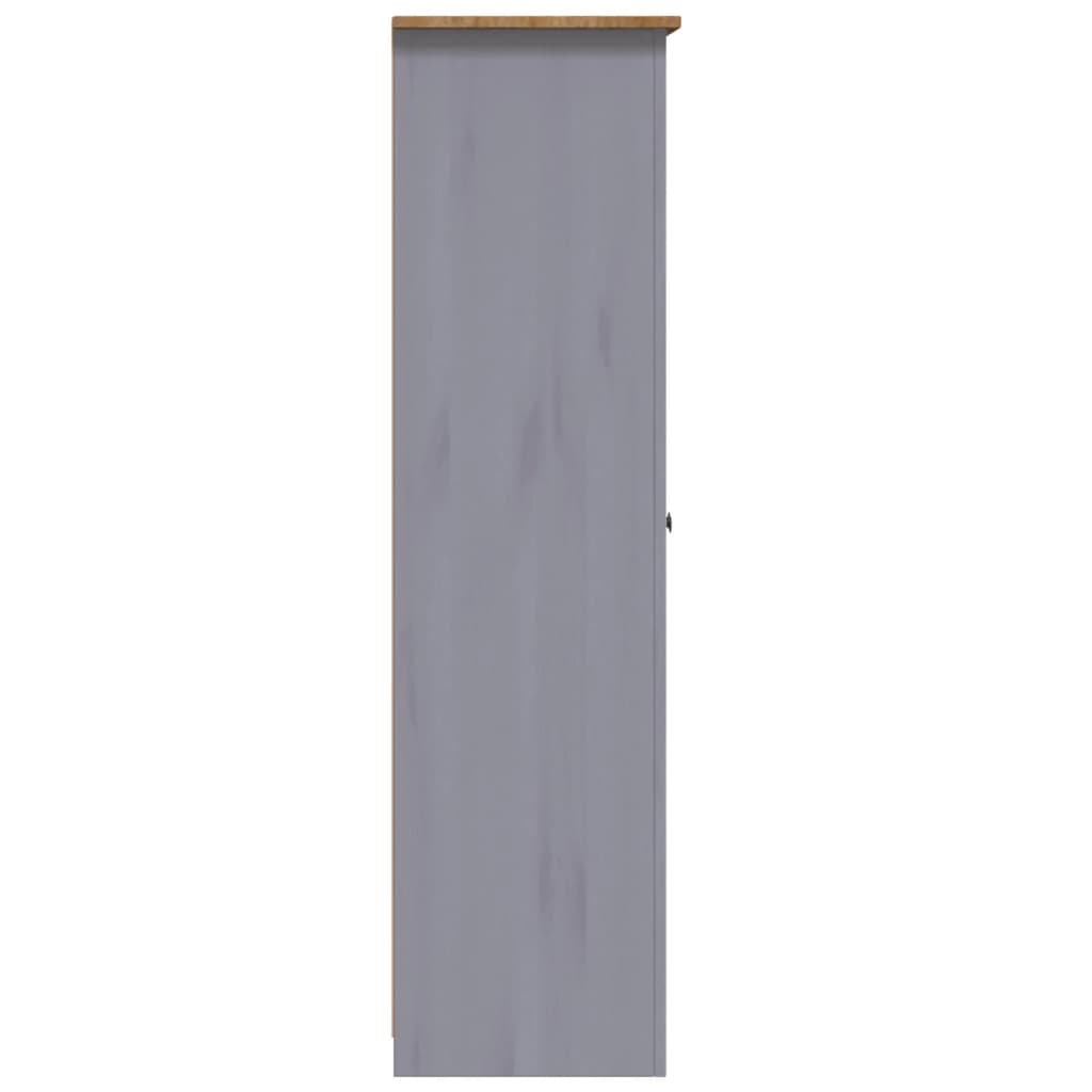 Kleiderschrank 3-Türig Grau 118×50×171,5 cm Kiefer Panama Serie