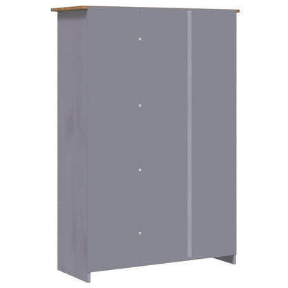 Kleiderschrank 3-Türig Grau 118×50×171,5 cm Kiefer Panama Serie