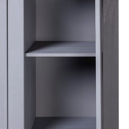 Kleiderschrank 3-Türig Grau 118×50×171,5 cm Kiefer Panama Serie