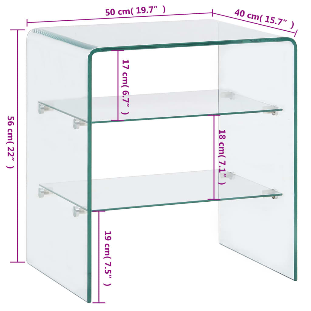 Stol za kavu 50x40x56 cm kaljeno staklo