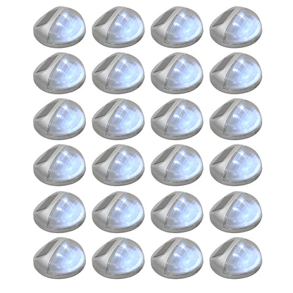 Solar outdoor lights for wall LED 24 pcs. Round Silver