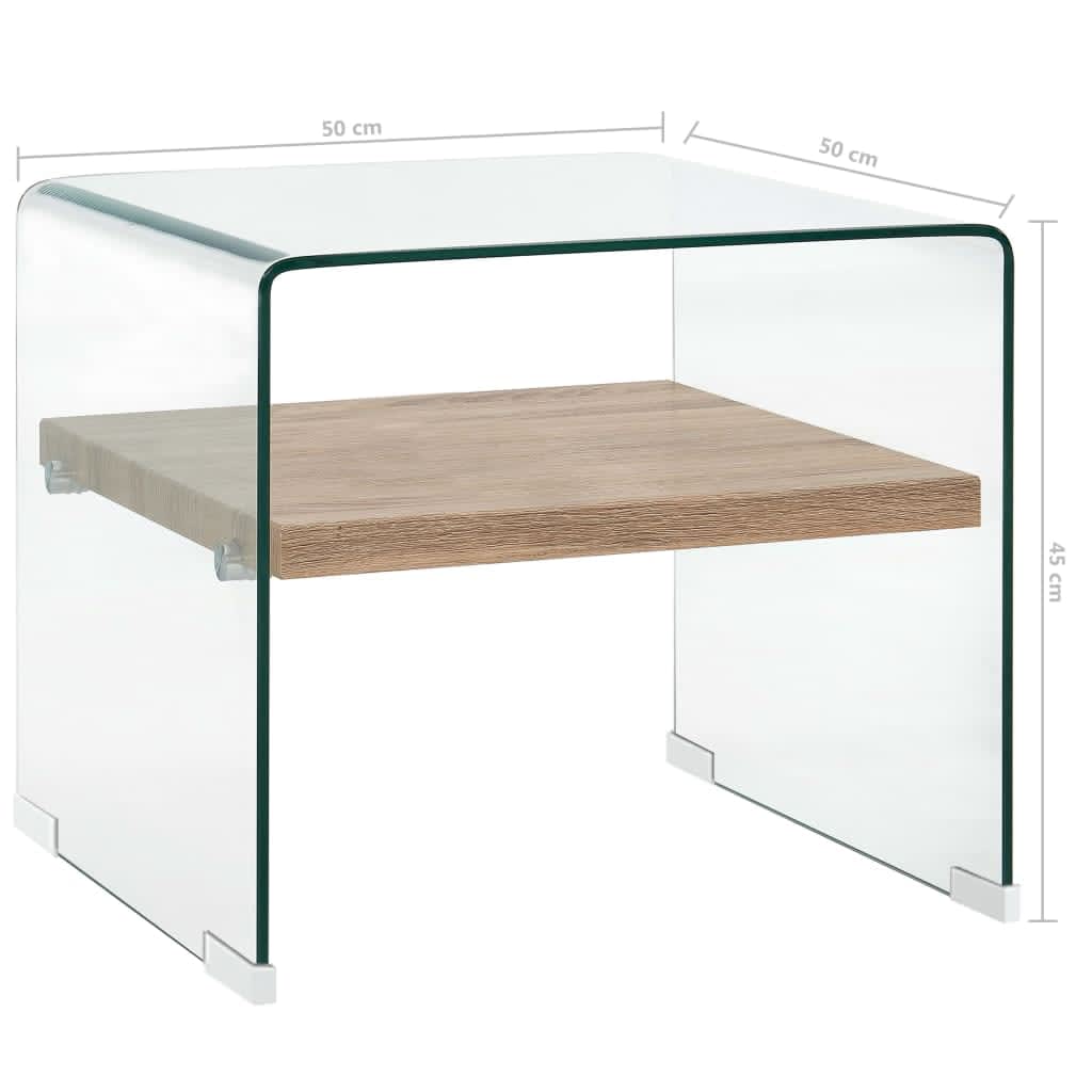 Couchtisch Transparent 50×50×45 cm Hartglas