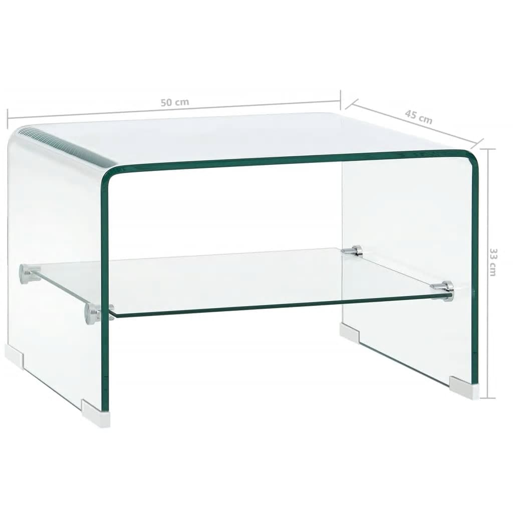 Coffee table transparent 50×45×33 cm tempered glass