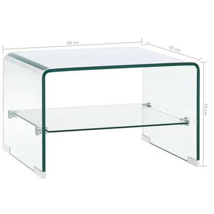 Coffee table transparent 50×45×33 cm tempered glass