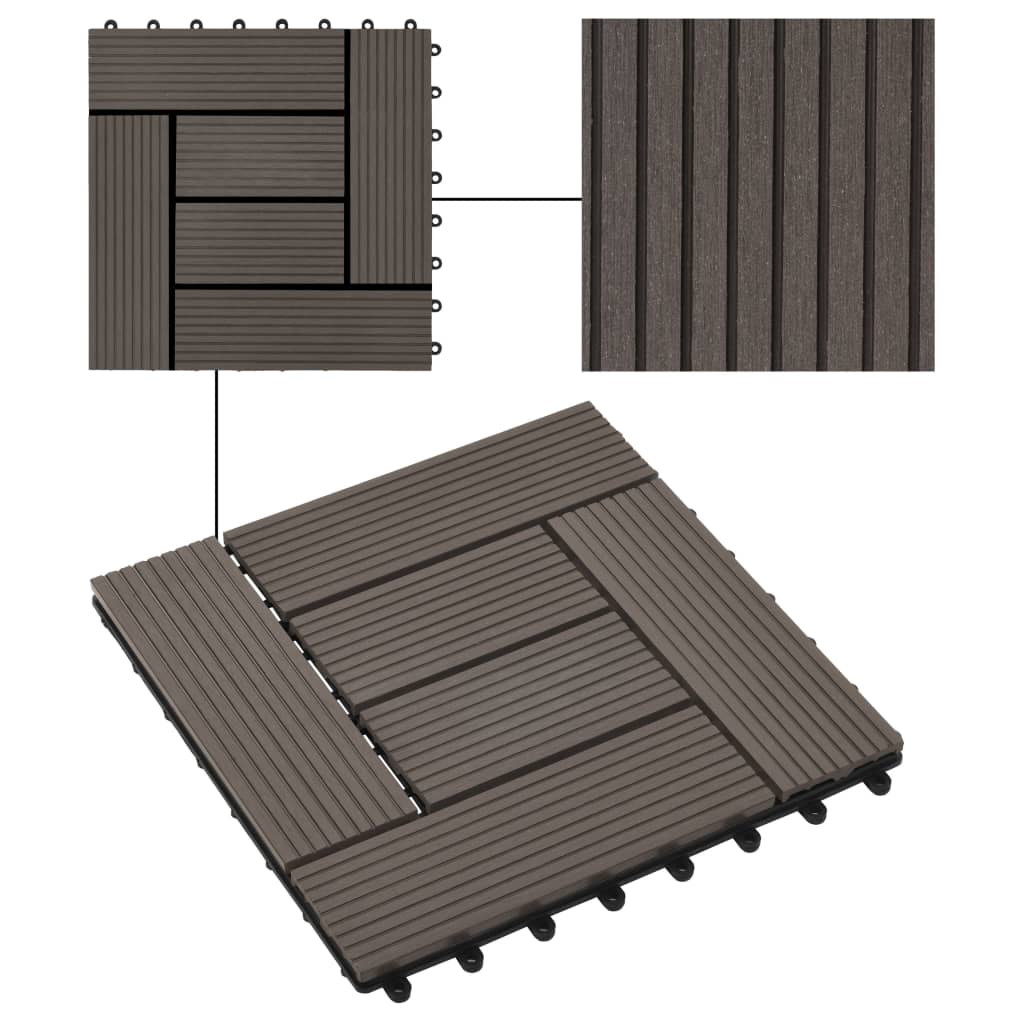 22 Stk. Terrassenfliesen 30 x 30 cm 2 qm WPC Dunkelbraun