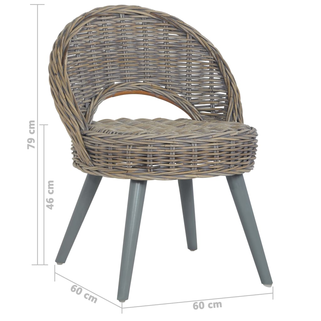 Sessel Kubu-Rattan Grau