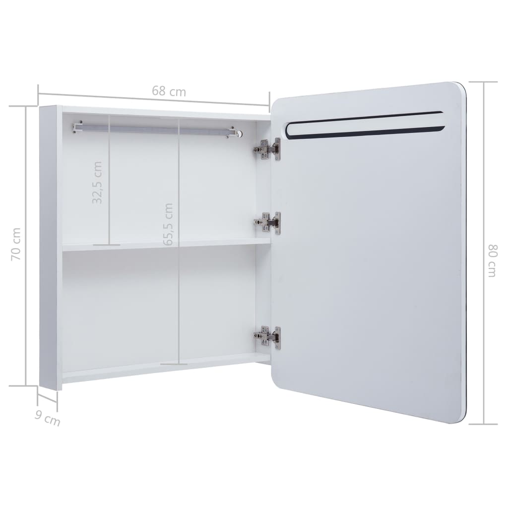 LED-Spiegelschrank 68x9x80 cm