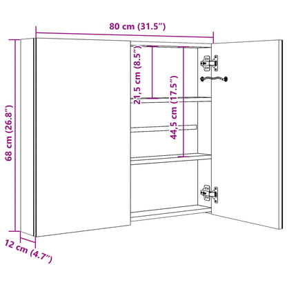 LED-Spiegelschrank 80x12,2x68 cm