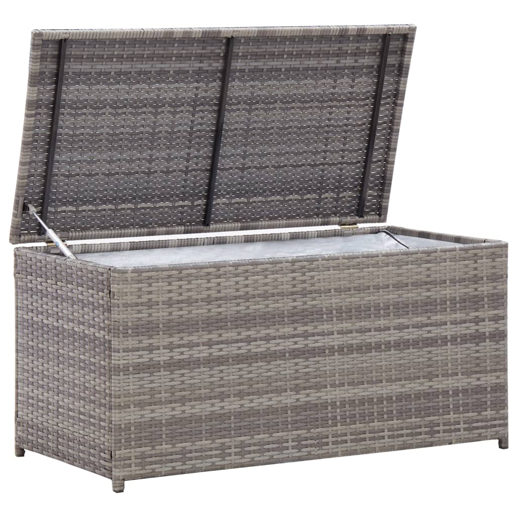 Gartenbox Poly Rattan 100x50x50 cm Grau