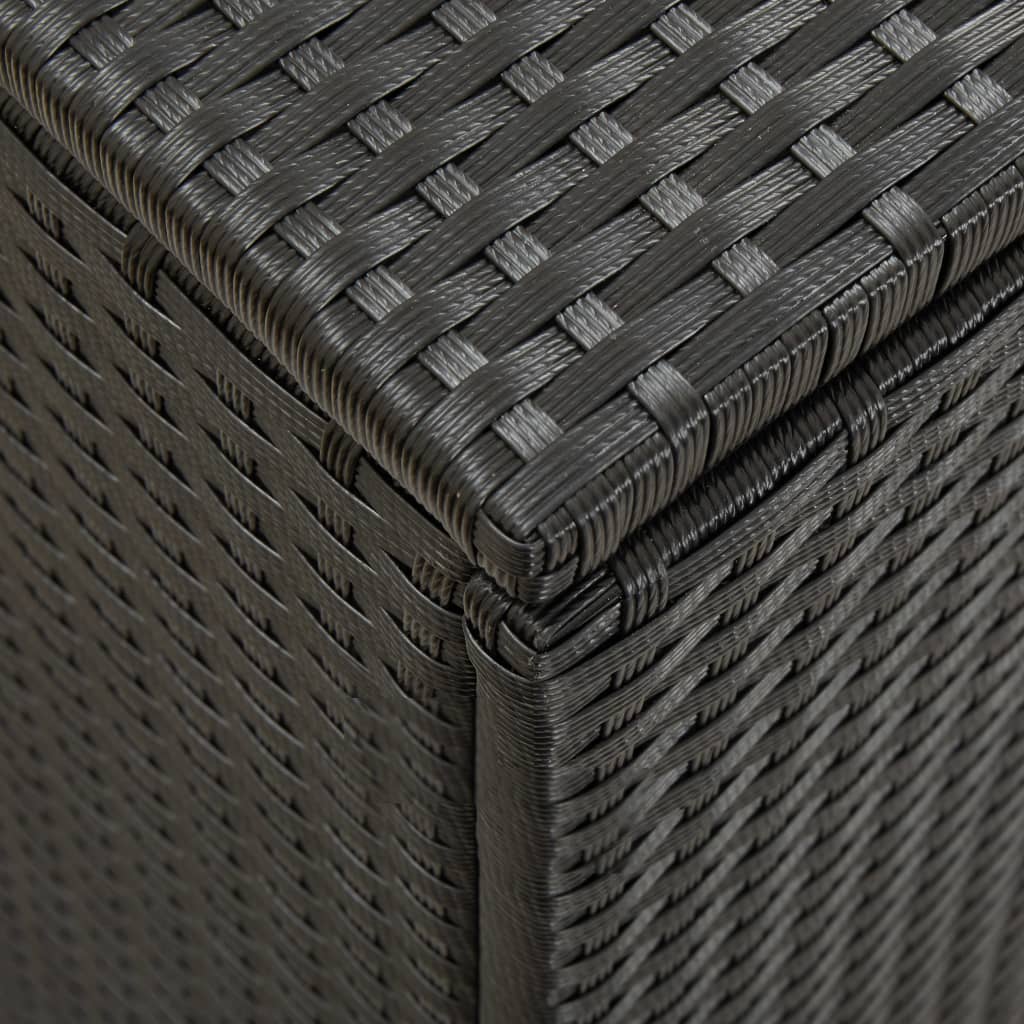 Garden box poly rattan 200x50x60 cm black