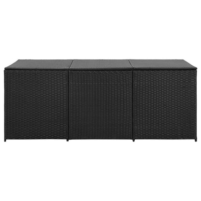 Garden box poly rattan 180x90x70 cm black