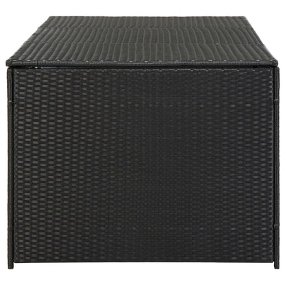 Garden box poly rattan 180x90x70 cm black