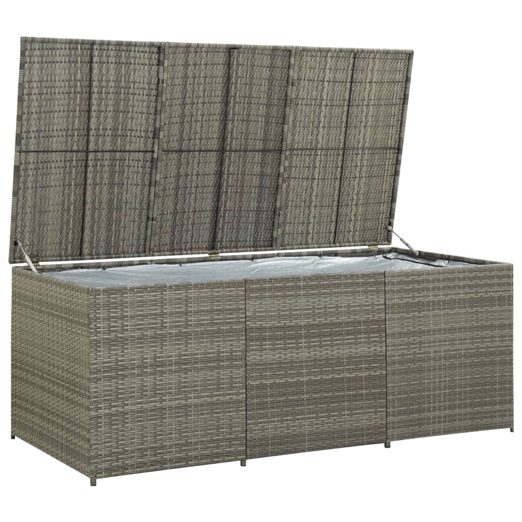 Gartenbox Poly Rattan 180x90x70 cm Grau