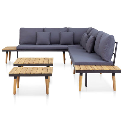 7-tlg. Garten-Lounge-Set mit Kissen Massivholz Akazie Braun