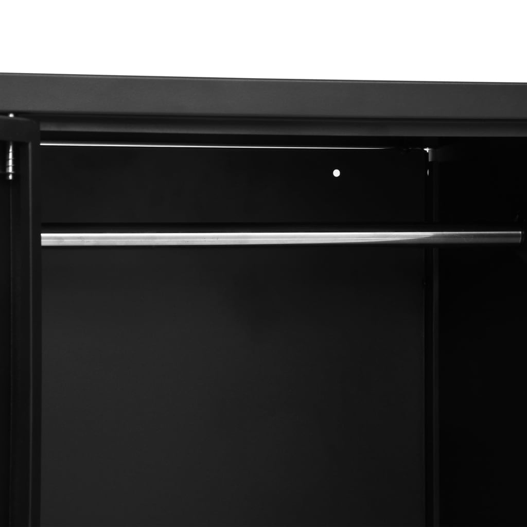 Kleiderschrank Industrial Schwarz 90x40x140 cm Stahl