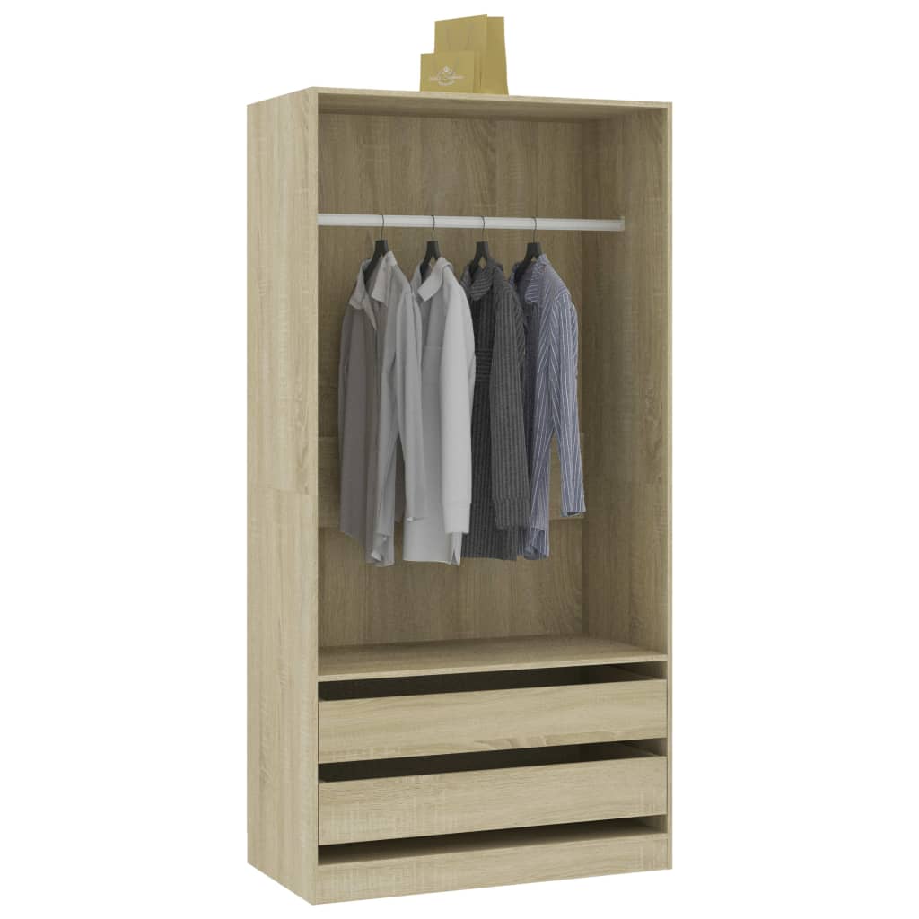 Wardrobe Sonoma oak 100x50x200 cm wood material