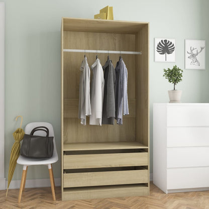 Wardrobe Sonoma oak 100x50x200 cm wood material