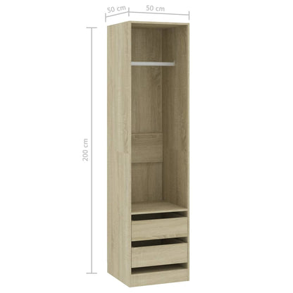 Wardrobe with drawers Sonoma oak 50x50x200 cm