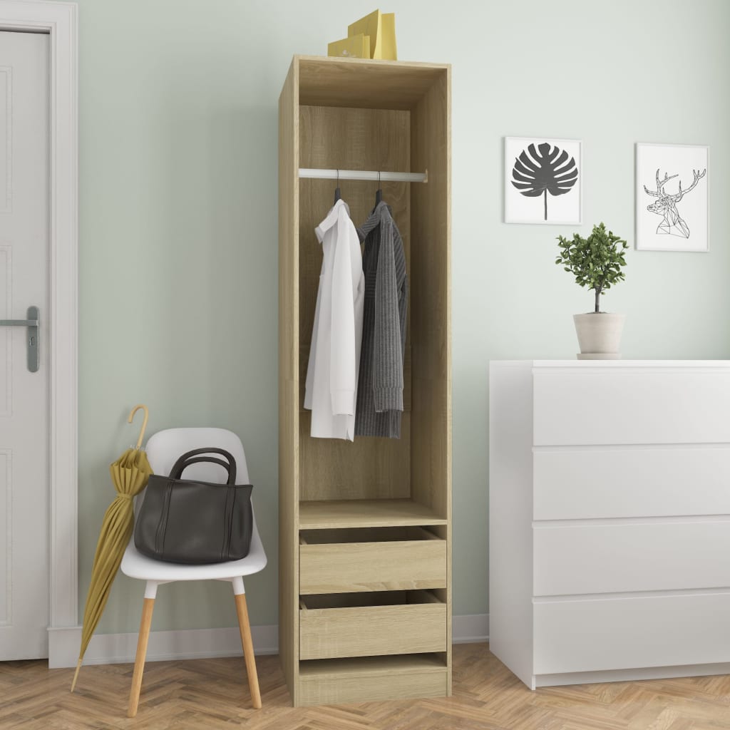 Wardrobe with drawers Sonoma oak 50x50x200 cm