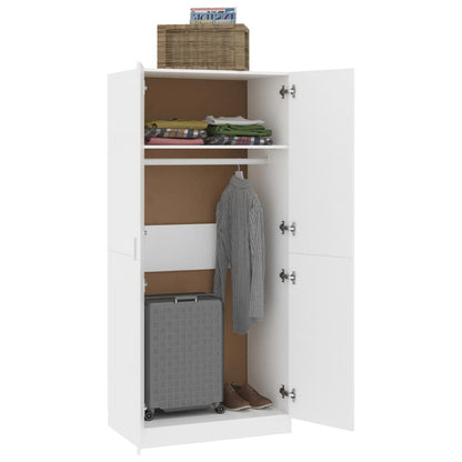 Kleiderschrank Weiß 80x52x180 cm Holzwerkstoff