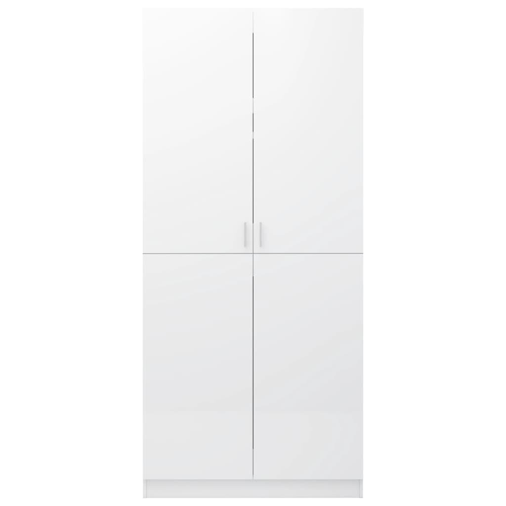 Wardrobe high gloss white 80x52x180 cm wood material